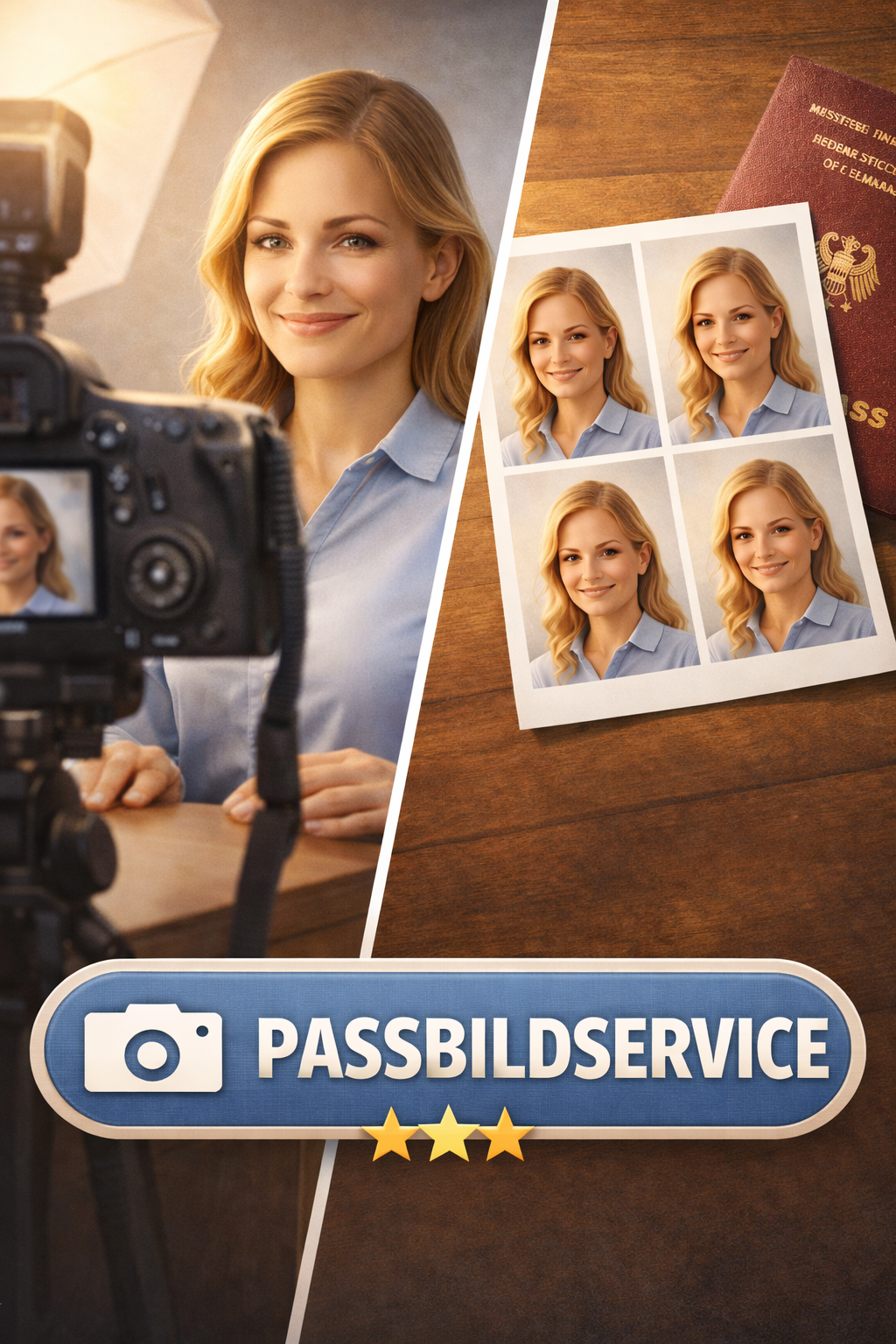 Biometrische Passfotoaufnahme im Studio