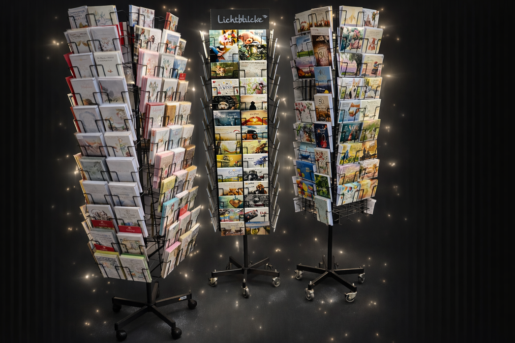 Grußkartenständer im Laden