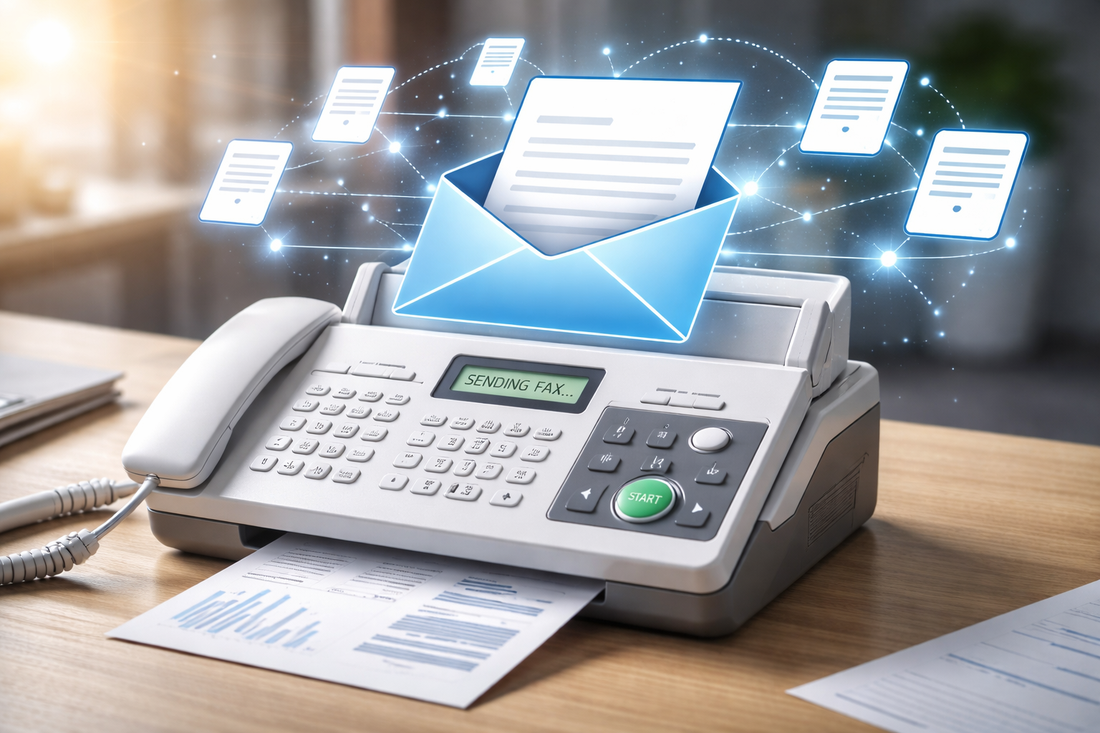 Faxgerät sendet Dokument