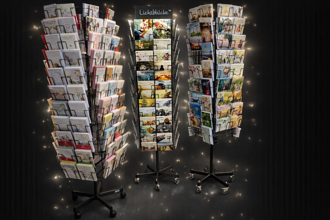 Grußkartenständer im Laden