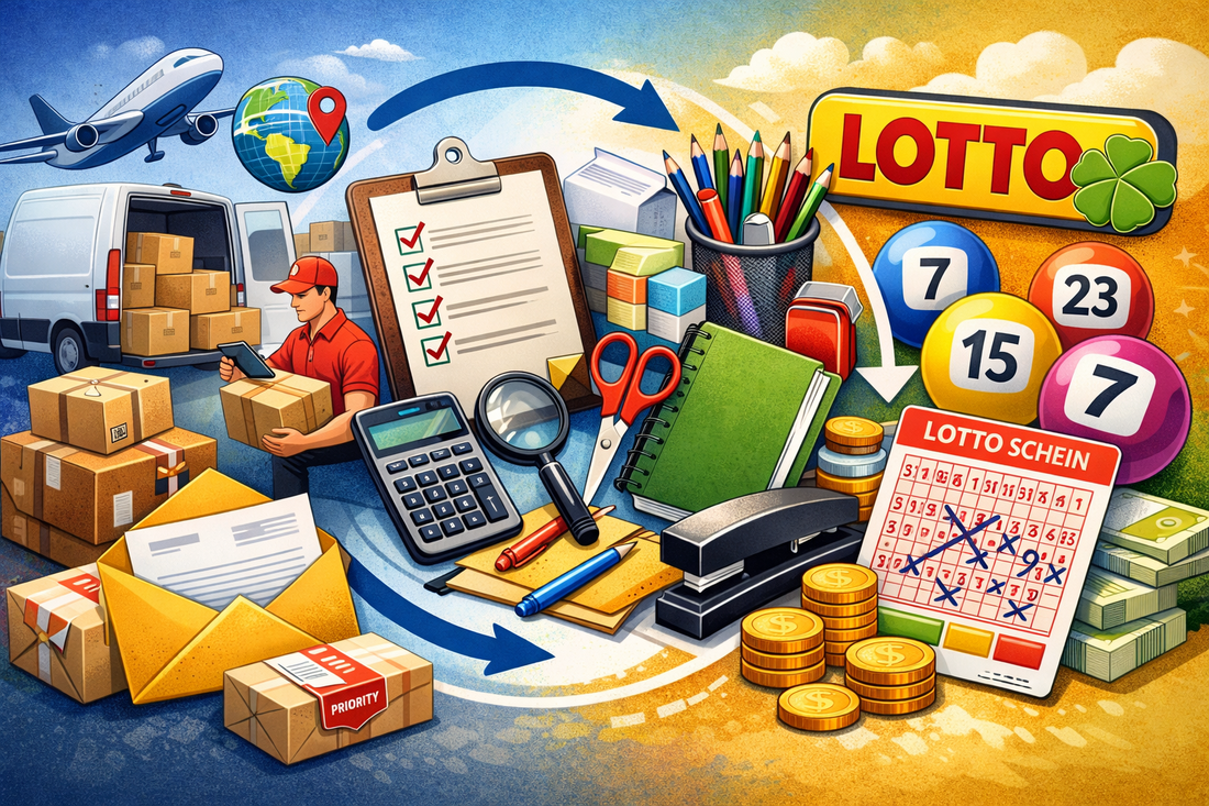 Lottoschein mit Stift